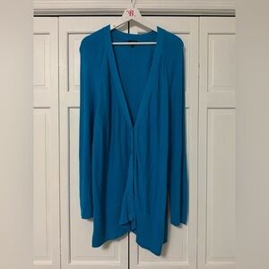 Talbots Blue Button Front 3/4 Sleeve Cardigan Size 2X Cotton Blend Office Career